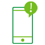 An icon of a phone getting a notification