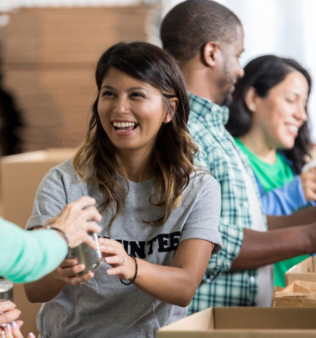 Volunteers smiling