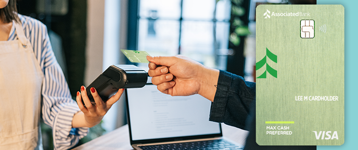 A man pays a florist with a credit card via the tap to scan feature