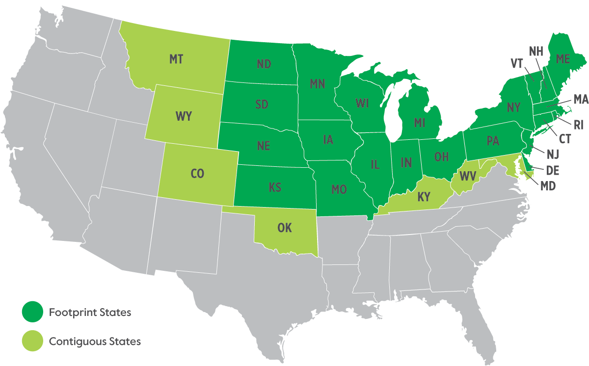 2026 Auto Finance footprint map